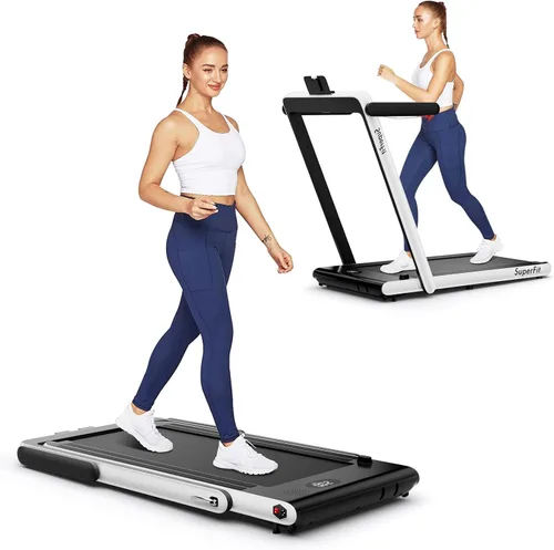 Vista 12 de GYMAX Almohadilla para caminar, 2 en 1, instalación gratuita debajo del escritorio, con monitor LED, aplicación inteligente/control remoto y altavoz