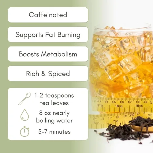 Vista 2 de Té orgánico flaco natural de hojas sueltas - Bolsa de 2 oz (aproximadamente 30 porciones) Full Leaf Tea Co.