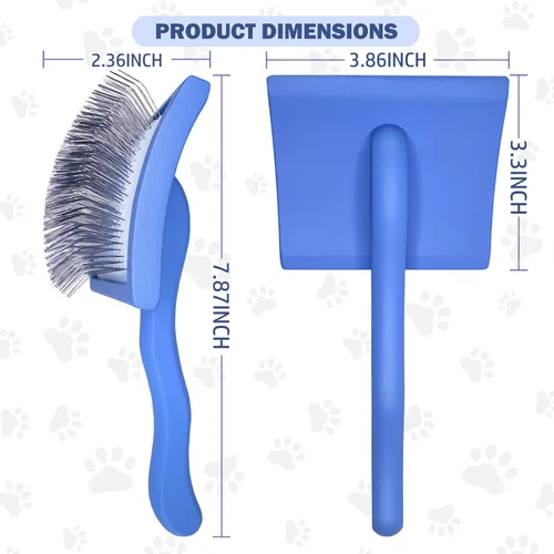 Vista 2 de Cepillo deslizante para perros, kit de aseo dorado para garabatos dorados, cepillos desmenuzadores para Goldendoodles, Labradoodles, Poodles, Azul
