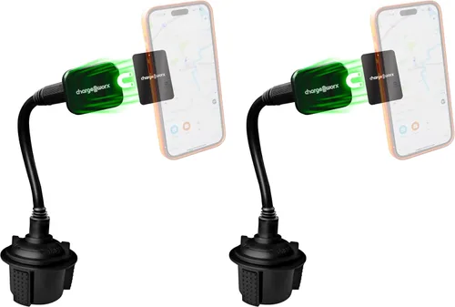 Vista 9 de Soporte magnético para teléfono – Soporte universal para teléfono celular de coche con cuello de cisne ajustable de 360° y base de bloqueo