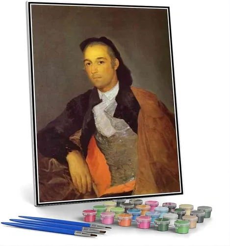 Vista 11 de Kits de pintura por números para adultos y niños maría Luisa de Parma usando alforjas Pintura por Francisco Goya DIY Pintura al óleo por números