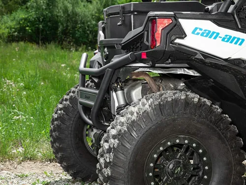 Vista 5 de SuperATV Parachoques trasero para Can-Am Maverick Trail 700/800/1000, tubo de acero de 1.75 pulgadas, revestimiento en polvo, sin obstrucción