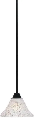 Vista 126 de Toltec Lighting Paramount - Mini colgante de 1 luz en acabado negro mate con cristal de arte perla de 7 pulgadas y estilo negro