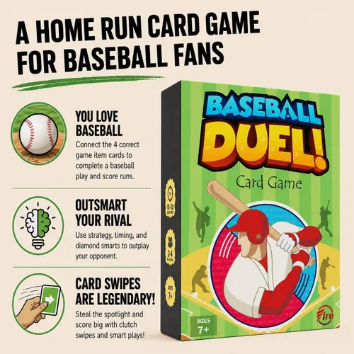 Vista 2 de Juego de cartas – Juego de rompecabezas y estrategia de béisbol de ritmo rápido para niños, adolescentes y adultos 2–4 jugadores o juego en