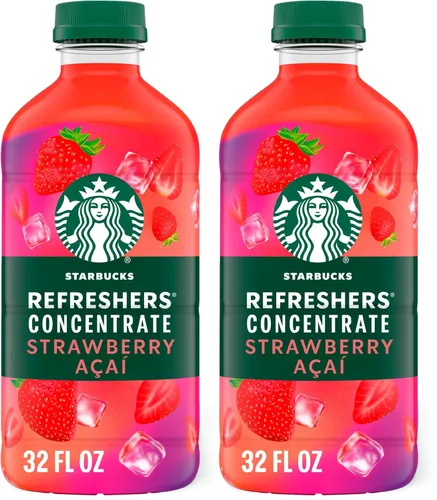 Vista 12 de Starbucks Refreshers Concentrado de sandía de lima, bebida refrescante, bebidas frías 32 fl oz