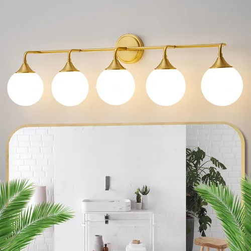 Vista 14 de Accesorios de Iluminación para Baño Negros, Iluminación Moderna de Tocador Sobre Espejo, Aplique de Pared Negro Mate Moderno de Mediados de Siglo