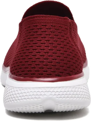 Vista 4 de Zuwoigo Zapatos de senderismo para mujer, cómodos, sin cordones, informales, transpirables, para entrenamiento, gimnasio, trabajo, tenis