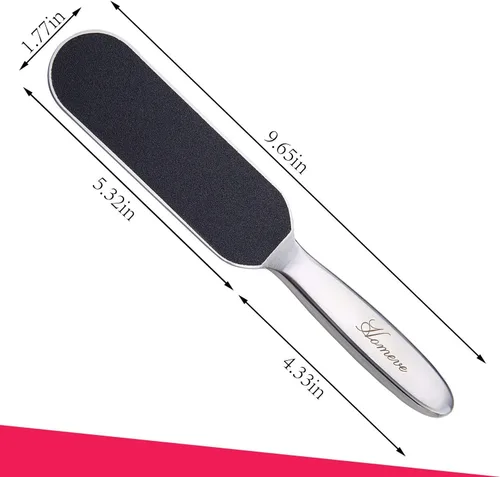 Vista 3 de 2 limas profesionales de pedicura para pies – Escofina reutilizable de acero inoxidable con 20 almohadillas reutilizables de doble cara gruesas
