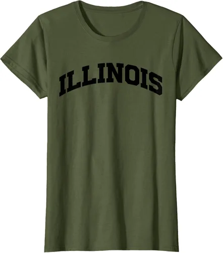 Vista 75 de Illinois Gift - Camiseta de diseño deportivo con texto universitario, gris, S