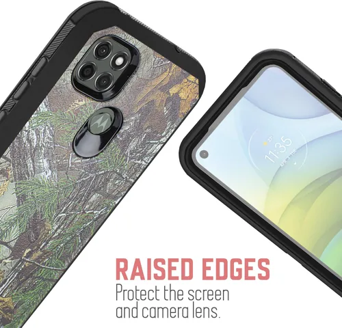 Vista 4 de Funda protectora para Motorola Moto G9 Power con protector de pantalla integrado, soporte giratorio con clip para cinturón, funda protectora