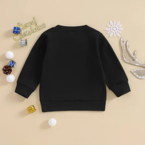Vista 4 de Eadrioss Sudadera de cuello redondo para bebé, niña, niño, sudadera de Navidad, ropa de invierno