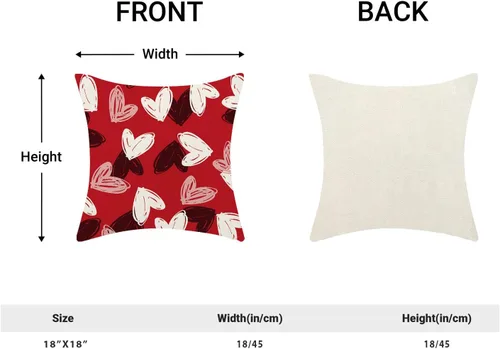 Vista 5 de Fundas de almohada de San Valentín 18x18, almohadas decorativas de exterior con corazones de amor rojo rosa para sofá, decoración de aniversario