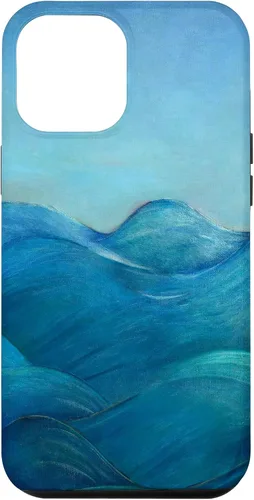 Vista 10 de Funda para iPhone 12 mini Blue Waves and Skies Relaxing Ocean Coastal design