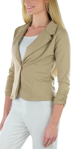 Vista 94 de ToBeInStyle Blazers de manga larga con cremallera y botones para mujer
