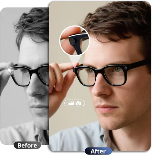 Vista 5 de Cubierta de luz LED para gafas inteligentes RayBan Meta, bloqueador de luz ajustable compatible con Wayfarer, Skyler, Headliner, Oakley Meta HSTN