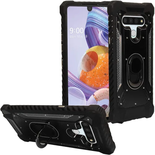 Vista 11 de Para LG Stylo 6 LM-Q730 (2020) - Funda híbrida con soporte de anillo - RS2 Negro