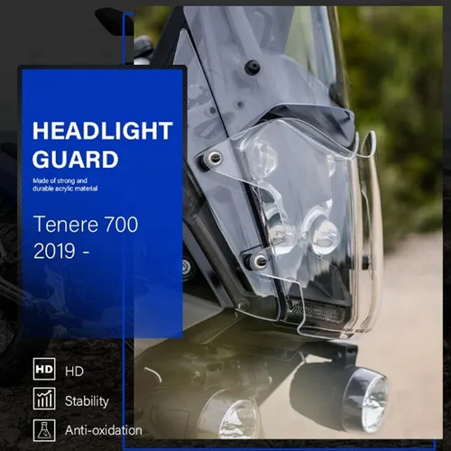 Vista 3 de Fydun Protector de faros delanteros de motocicleta, superficie lisa resistente con tornillo de montaje de repuesto para 700 2019‑2022 (transparente)