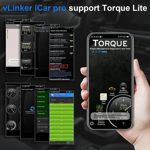 Vista 4 de iCar Pro Mini OBD2 Escáner Bluetooth para iOS/Android, Adaptador OBD, Herramienta de Lectura de Códigos de Diagnóstico de Coche