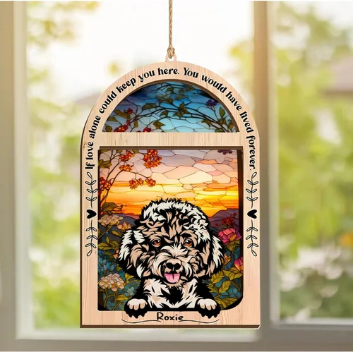 Vista 74 de LOVELYPOD Adorno de Navidad personalizado de sabueso afgano, atrapasoles con nombre, regalos de pérdida de mascotas, regalos para amantes