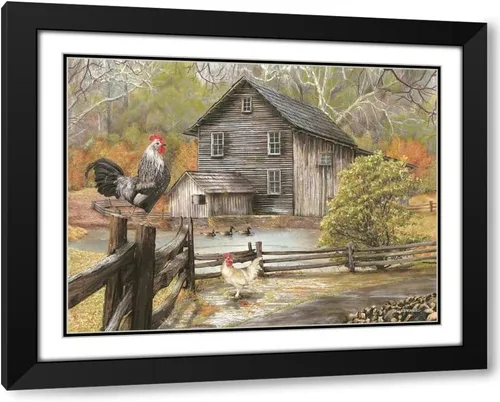 Vista 6 de ArtDirect - Wargo, Ed 18x15 Black Modern Framed Art Print Titled: Down on the Farm I