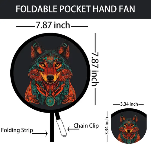Vista 2 de Paquete de 4 Abanicos de Mano Plegables con Animales – Abanicos Redondos de Tamaño de Bolsillo para Hombres y Mujeres, Ventilador de Enfriamiento