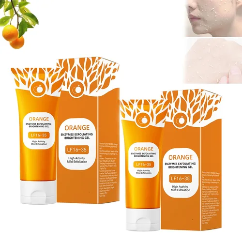 Vista 8 de Gel exfoliante naranja para cara y cuerpo, gel limpiador exfoliante de enzimas naranjas, limpia poros elimina puntos negros para todo