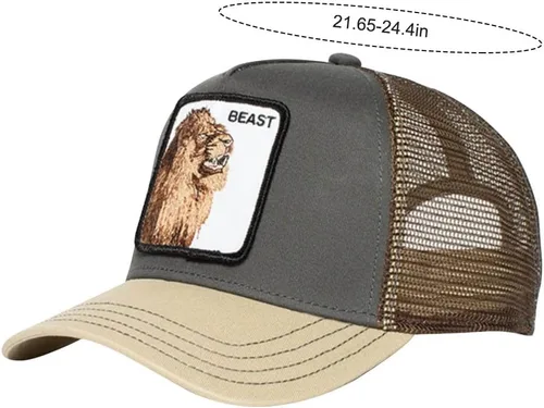 Vista 3 de Gorra de béisbol unisex con parche cuadrado ajustable de malla animal
