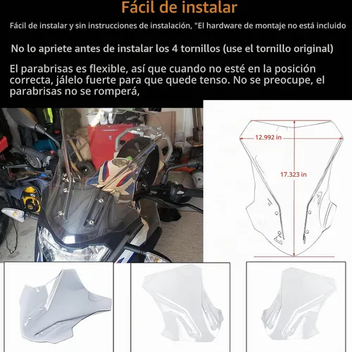 Vista 5 de Protector de parabrisas compatible con BMW G310GS Parts 2017-2026 Transparente