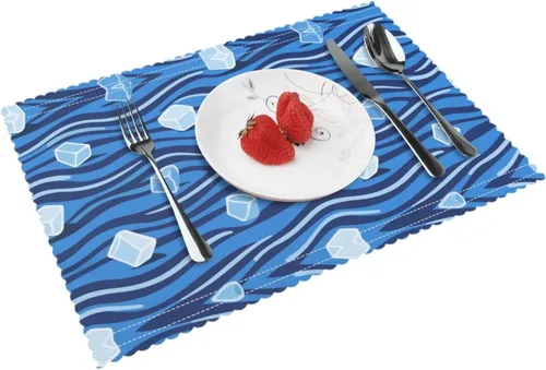 Vista 13 de Rectangular Placemats Set of 4, Heat Resistant Black Eagle Printed Kitchen Dining Table Mats