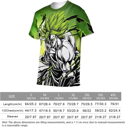 Vista 2 de Saiyajin Broly - Camisetas casuales para hombre, manga corta, unisex, cuello redondo, camisetas para jóvenes y adultos