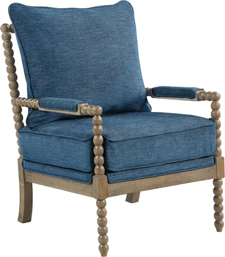 Vista 10 de OSP Home Furnishings Fletcher - Silla decorativa con acabado marrón rústico, tapicería beige niebla