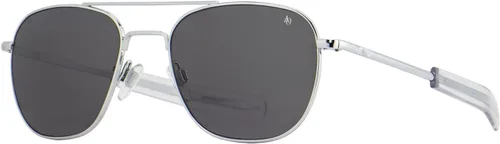 Vista 3 de AO Original Pilot Sunglasses - Silver - True Color Gray SkyMaster Glass Lenses - Bayonet Temple - Polarized - 52-20-140