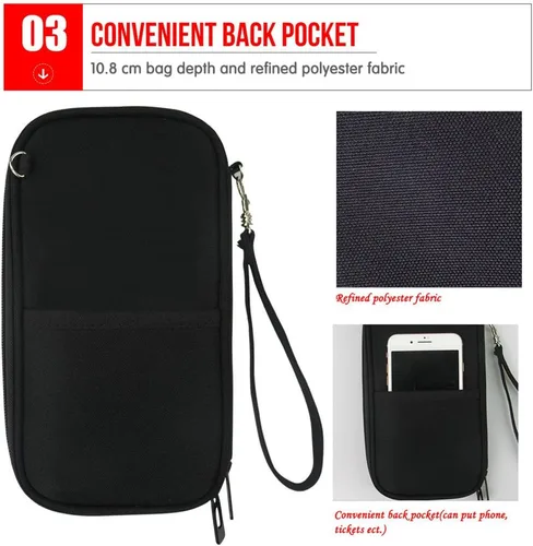 Vista 6 de CHAQLIN Correas ajustables para el hombro, funda para pasaporte, bolsa de viaje, cartera de viaje, Película-2, Classic