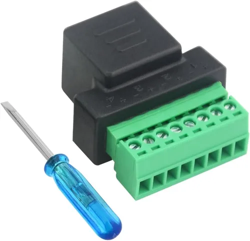 Vista 5 de WMYCONGCONG 4 unids RJ45 conector de terminal de tornillo RJ45 8P8C hembra a conector de terminal de tornillo de 8 pines para Cat7 Cat6 Cat5 Cat5e
