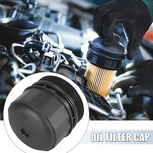 Vista 2 de X AUTOHAUX Carcasa del conjunto de tapa del filtro de aceite para Jaguar F-Pace F-Type XE XF XFR XFR-S XJ AJ812282 C2D17615