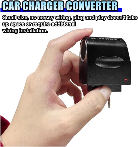 Vista 6 de Convertidor adaptador de CA a CC, CC 12V 500mA, adaptador de corriente para encendedor de cigarrillos de automóvil, enchufe de corriente
