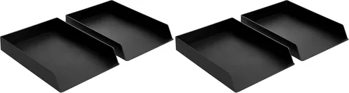 Vista 6 de Amazon Basics Organizador de escritorio rectangular de plástico, bandeja tamaño carta, paquete de 2, 9.7 x 2.2 x 13 pulgadas, negro