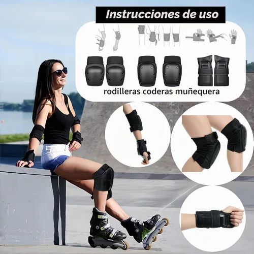 Vista 2 de Adult Knee and Elbow Pads Set with Wrist Guards,Protective Gear for Skating
