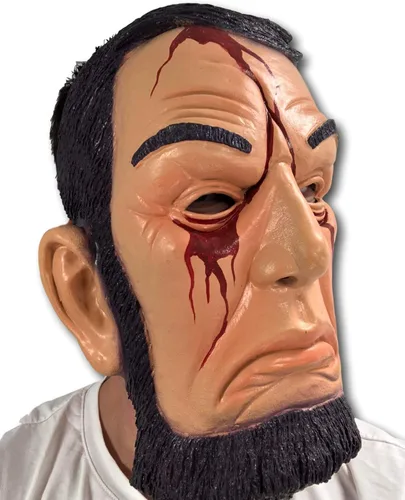 Vista 2 de Máscara de goma de Johnnies ABE Abraham Lincoln anarquía disfraz de Halloween