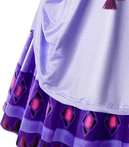 Vista 5 de Marcobey Wish Asha - Vestido de disfraz de princesa para niñas de estrellas 2023, ropa con gráficos en 3D, regalo de cumpleaños