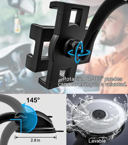 Vista 5 de Soporte de tableta para tablero de instrumentos para automóvil, brazo