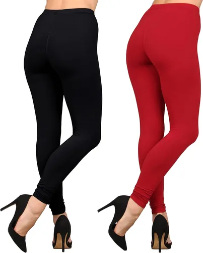 Vista 3 de Lildy Leggings sólidos y navideños súper suaves para mujer, elásticos, no se transparentan