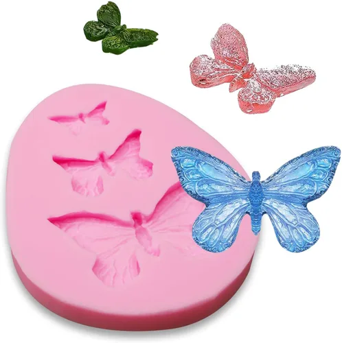 Vista 7 de Moldes de silicona para mariposas, 6 paquetes de moldes para 6 moldes de flores Pakcs