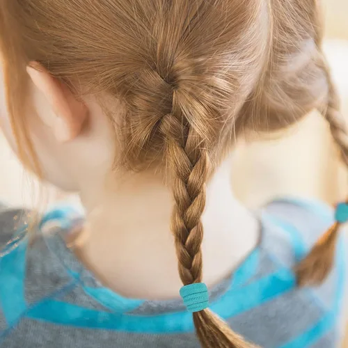 Vista 5 de 100 ligas elásticas para el cabello de algodón, mini bandas para el pelo con costuras suaves para niñas pequeñas, lazos para el cabello