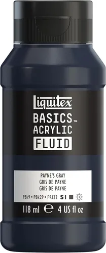 Vista 51 de Liquitex BASICS - Pintura acrílica fluida, botella de 4 onzas, tono permanente carmesí lizarina Super Versatile, Fine Art Pigments; Fluid