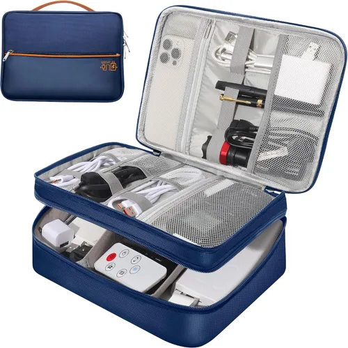 Vista 14 de CILLA Organizador de Electrónica para Viajes, Estuche Organizador de Cables de Viaje, Bolsa Compacta de Accesorios Electrónicos para Cable, Cordón