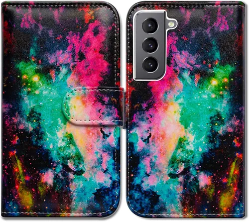 Vista 20 de Bcov Funda para Galaxy S22 Plus, funda de piel con tapa y soporte para tarjeta y soporte para Samsung Galaxy S22 Plus 5G / S22+ Patrón de pájaro