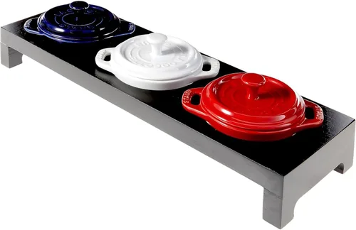 Vista 8 de STAUB Cerámica Horno holandés 3 piezas Mini Round Cocotte, Cereza