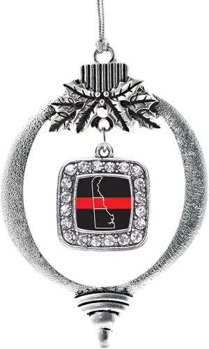 Vista 288 de Inspired Silver - Nana púrpura - Adorno de Navidad plateado - Adorno cuadrado para árbol de Navidad con circonita cúbica - Decoración colgante