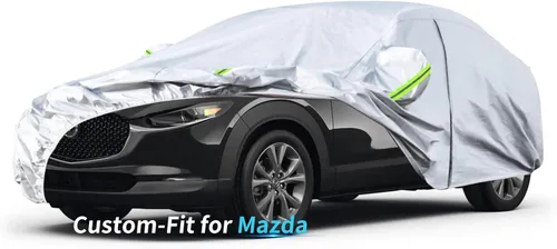 Vista 11 de Funda a medida para automóvil Mazda, funda de automóvil de 7 capas impermeable para todo tipo de clima, para exteriores, cubierta completa contra